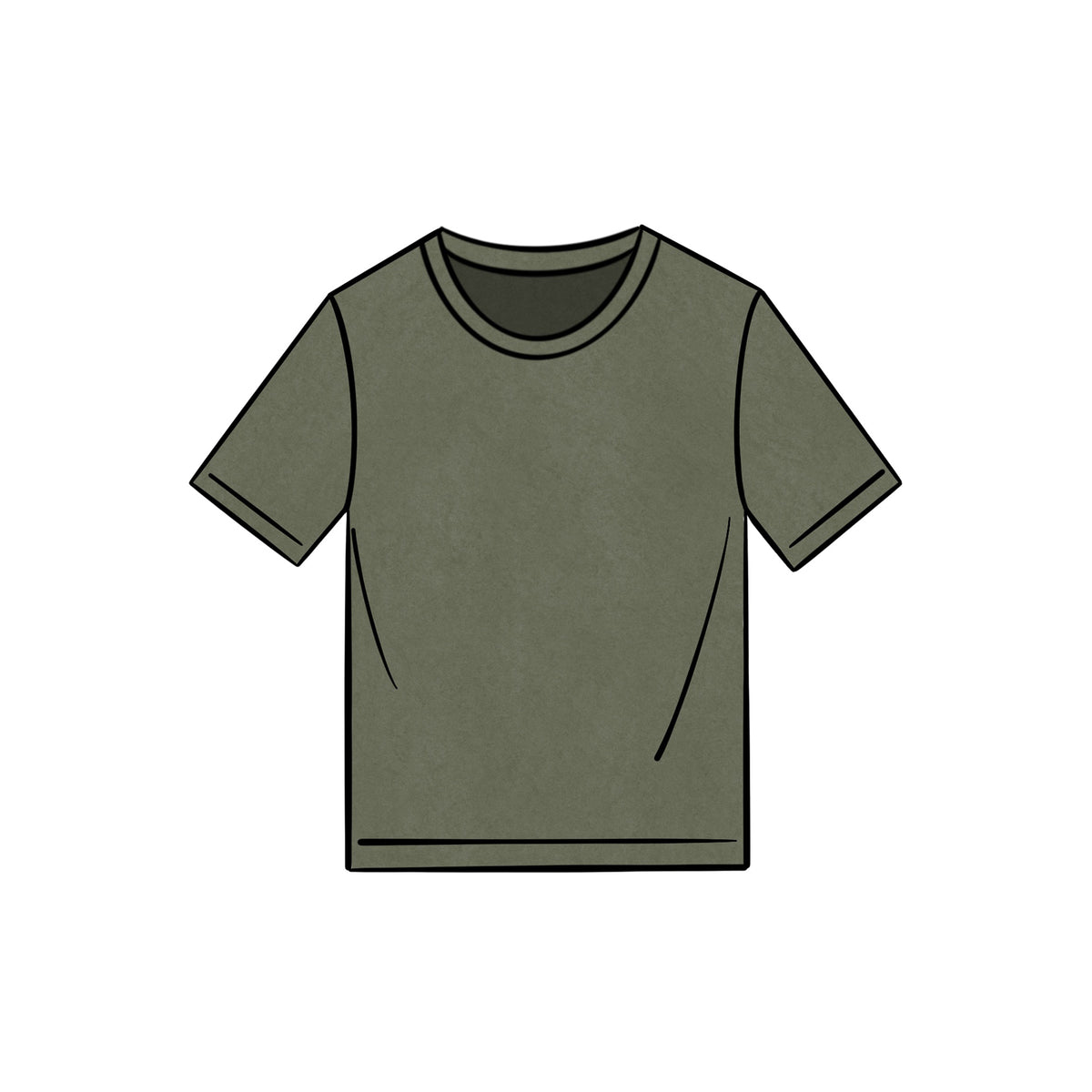 BOXED CROPPED TEE&lt;BR&gt;OLIVE