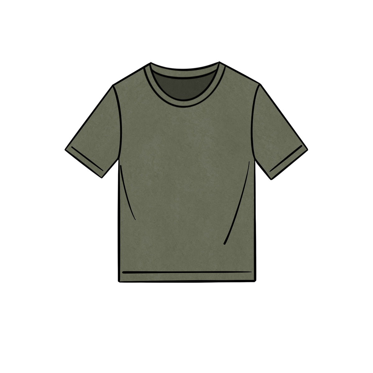 BOXED CROPPED TEE&lt;BR&gt;OLIVE