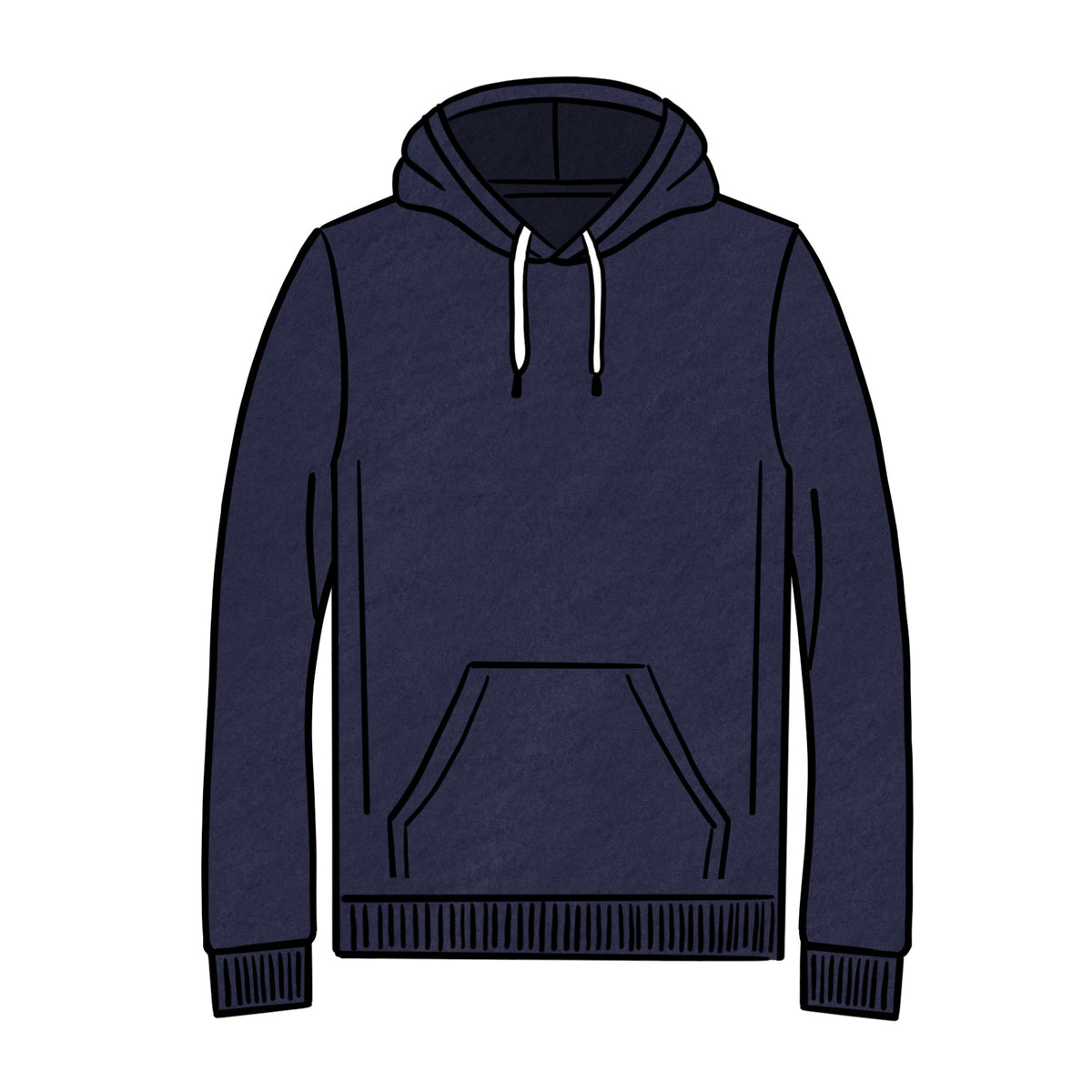 MIDWEIGHT PULLOVER HOODIE &lt;BR&gt; NAVY