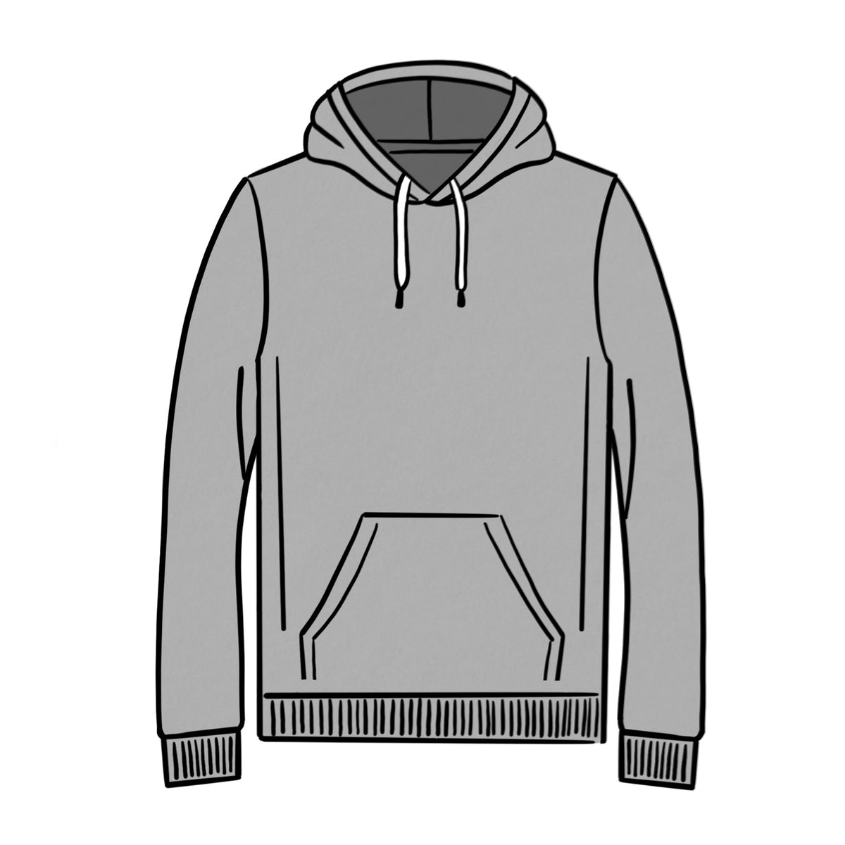 MIDWEIGHT PULLOVER HOODIE &lt;BR&gt; MARL GREY