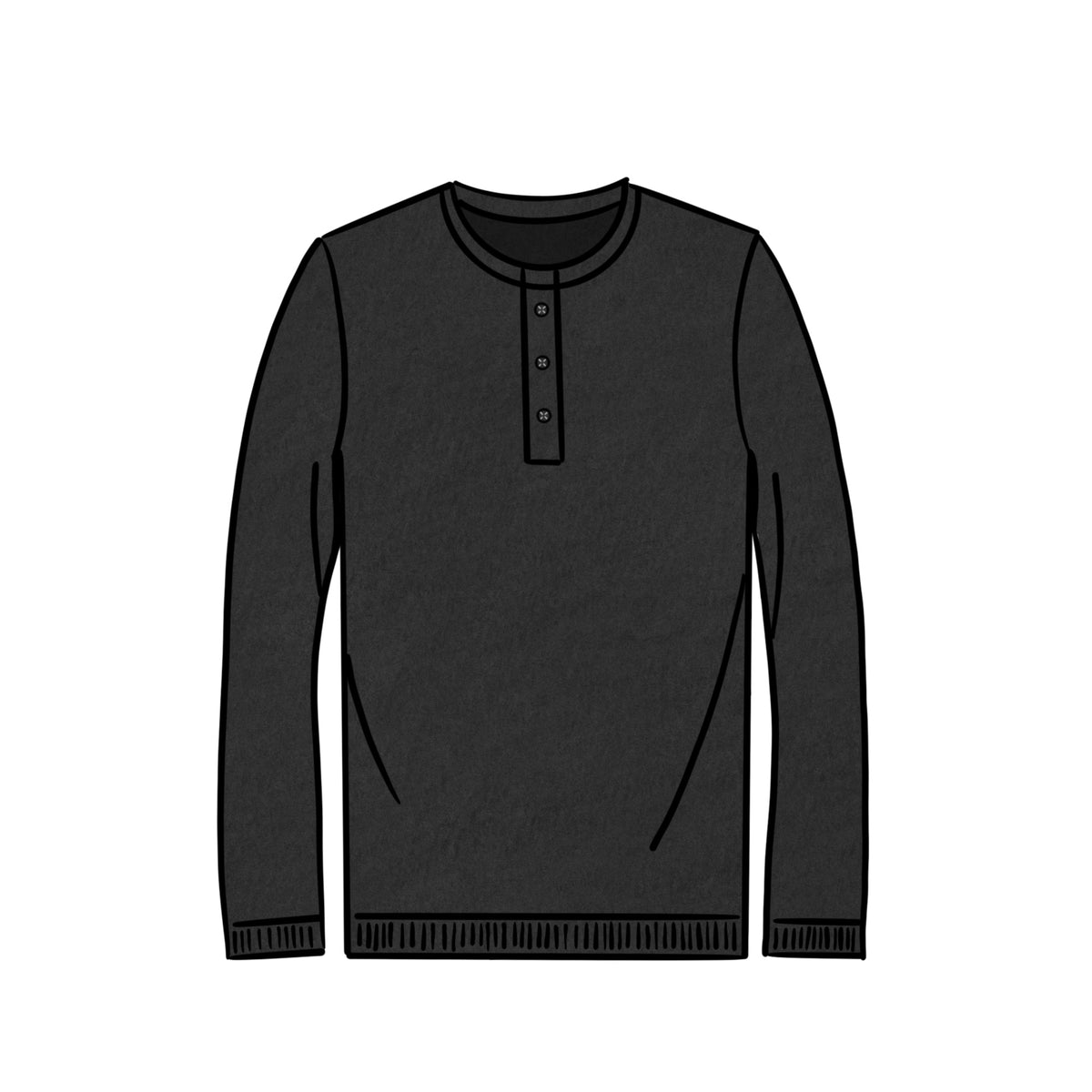 HEAVYWEIGHT HENLEY  &lt;BR&gt; BLACK