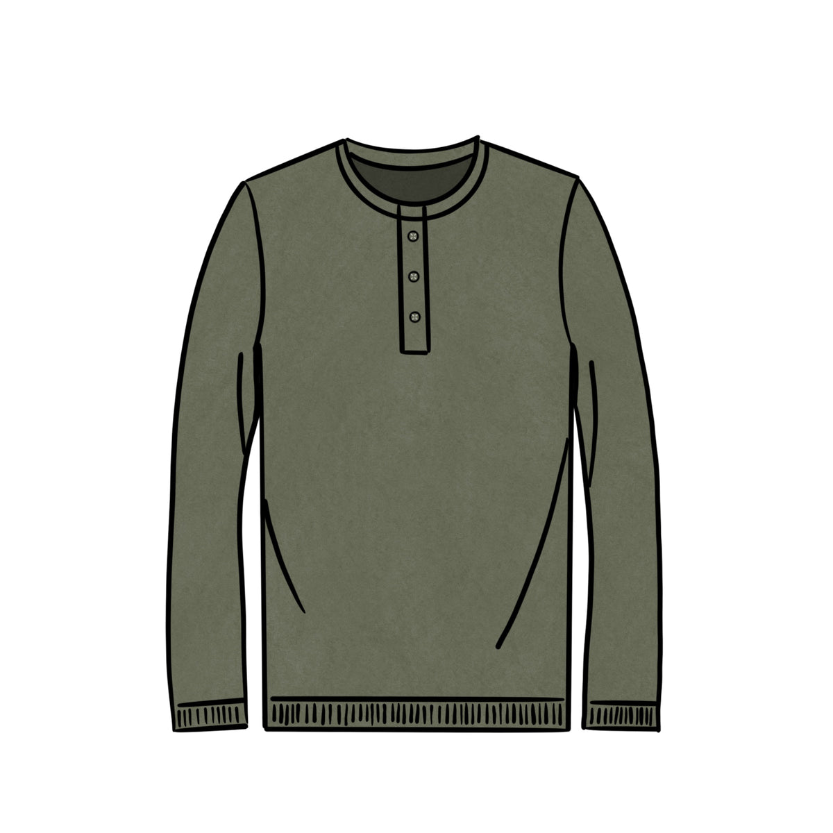 HEAVYWEIGHT HENLEY &lt;BR&gt; OLIVE