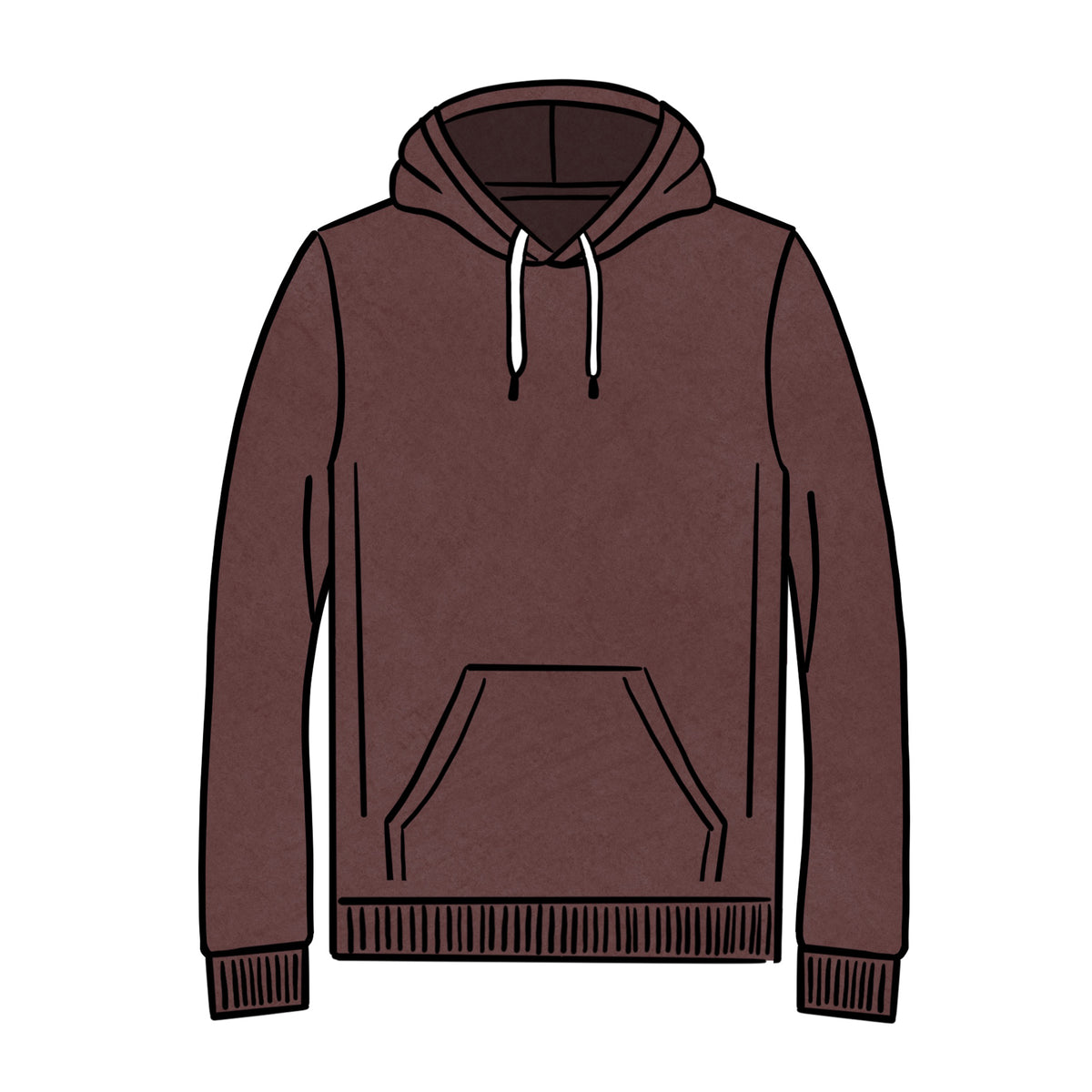 MIDWEIGHT PULLOVER HOODIE &lt;BR&gt; BURGANDY