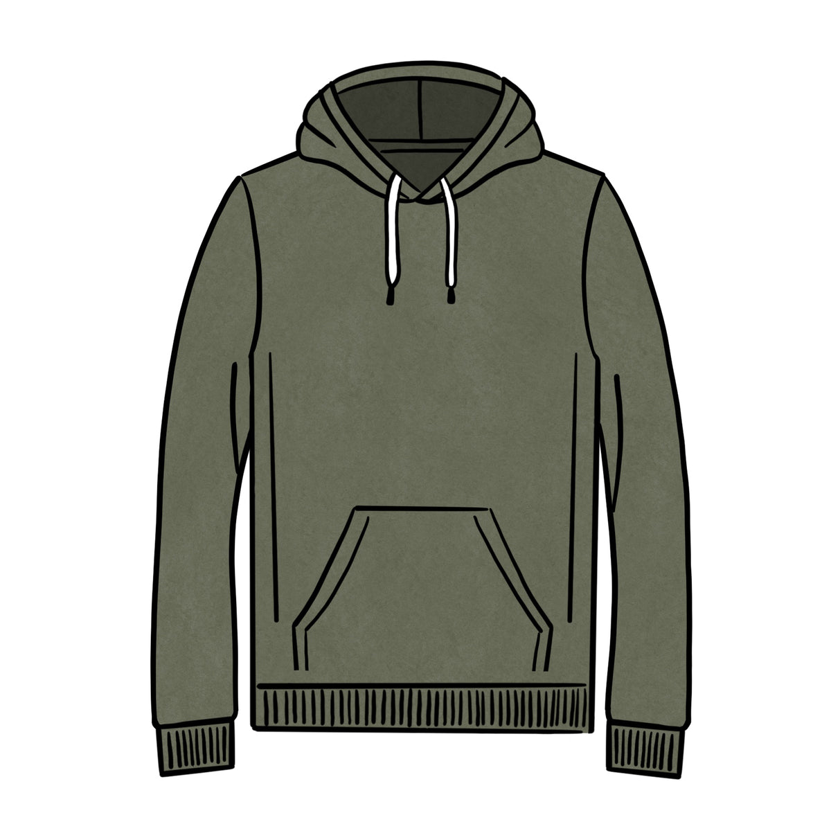 MIDWEIGHT PULLOVER HOODIE &lt;BR&gt; OLIVE