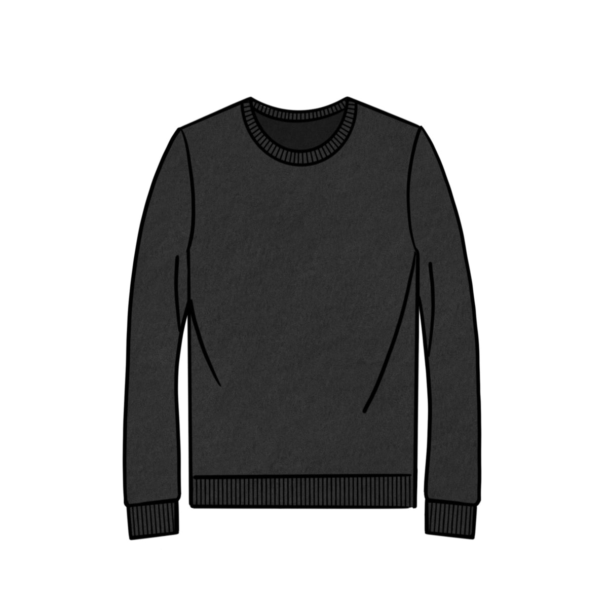 MIDWEIGHT CREWNECK &lt;BR&gt; BLACK