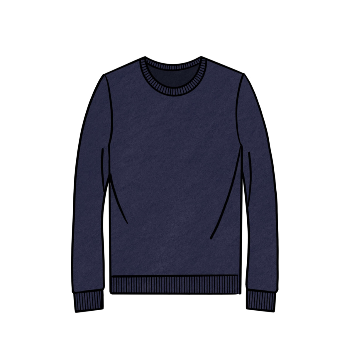 MIDWEIGHT CREWNECK &lt;BR&gt; NAVY