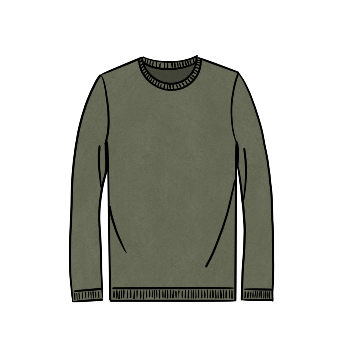 MIDWEIGHT CREWNECK &lt;BR&gt; OLIVE