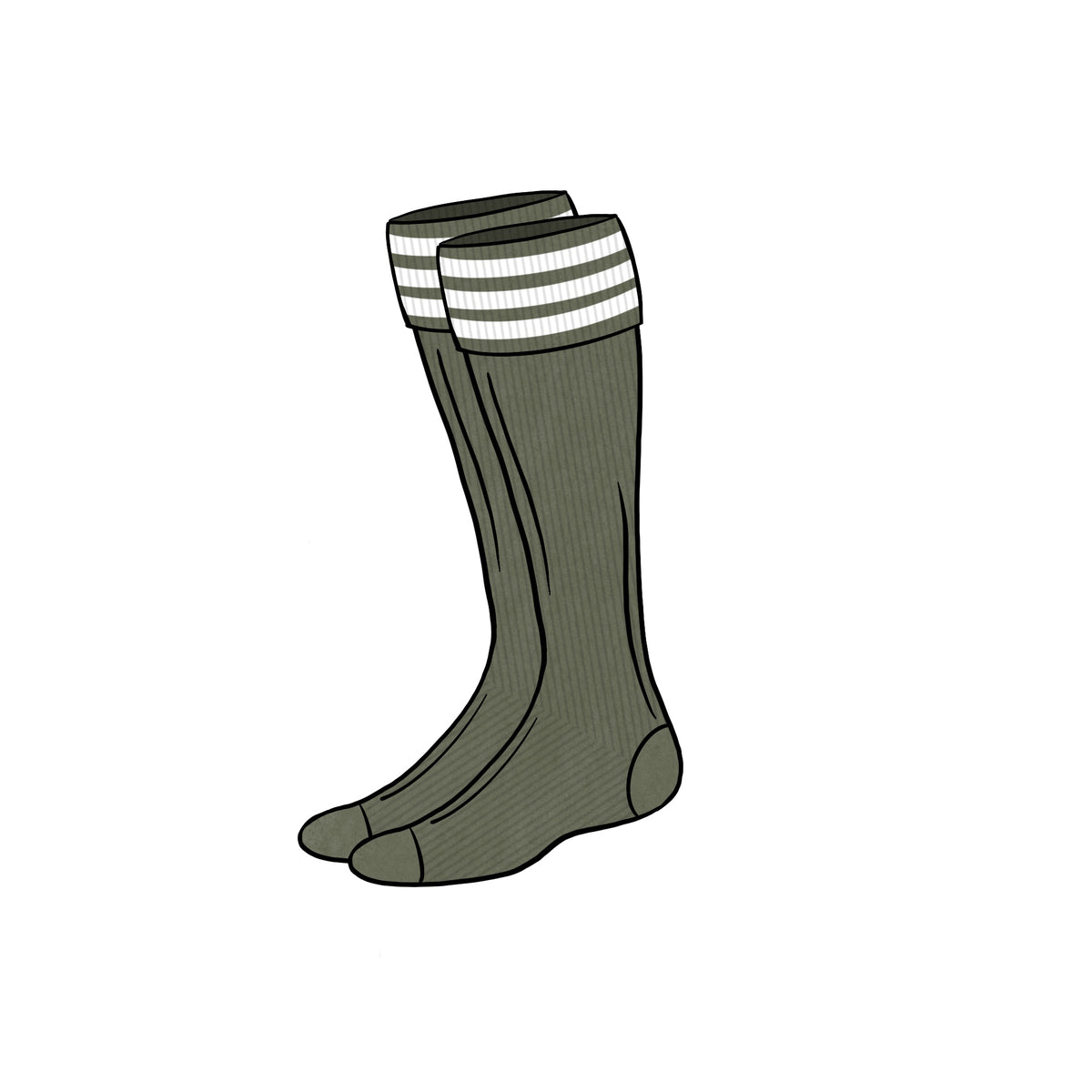 KNEE SOCKS &lt;br&gt; OLIVE