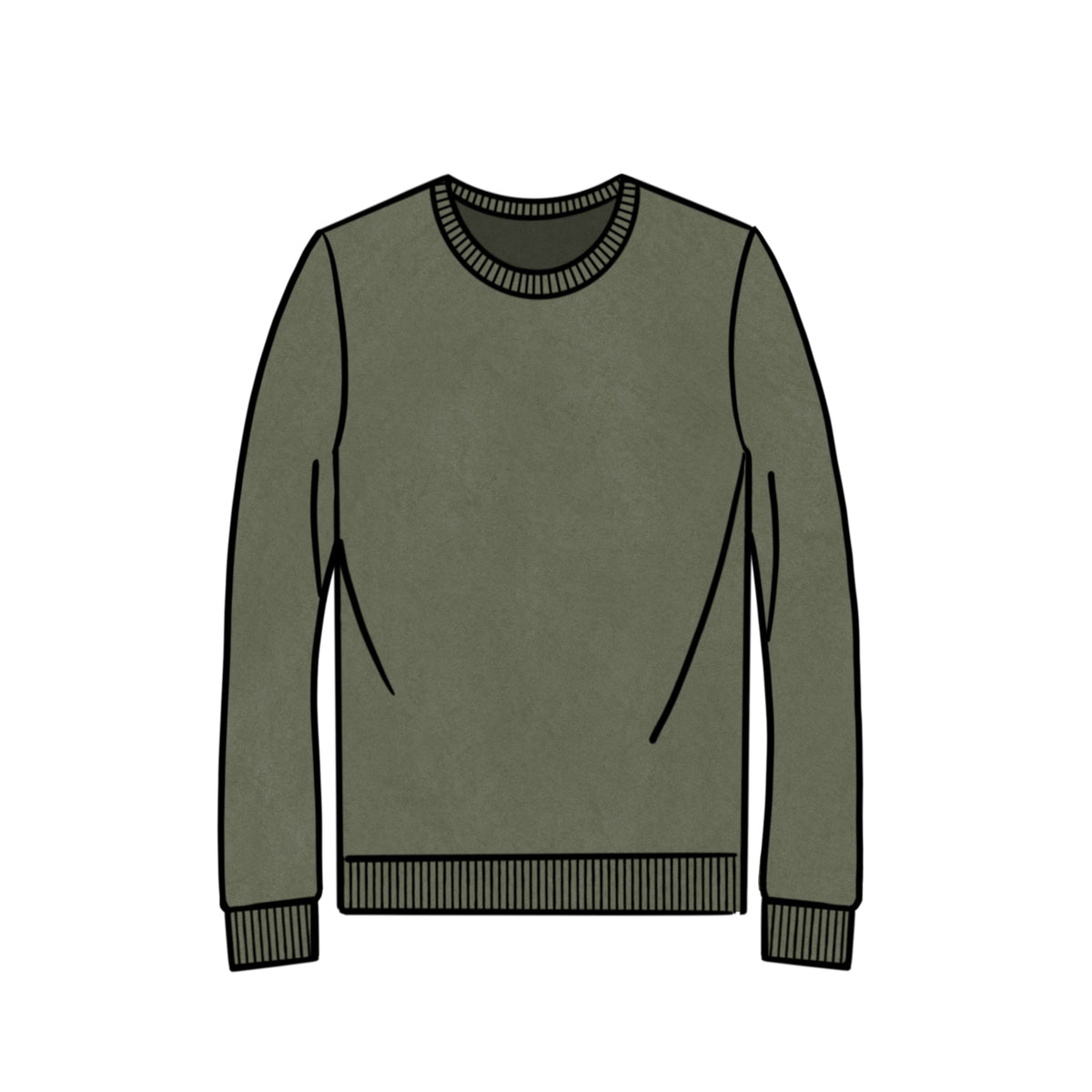 MIDWEIGHT CREWNECK &lt;BR&gt; OLIVE