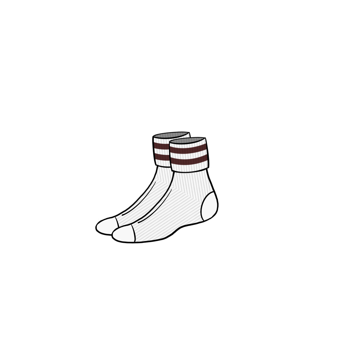 ANKLE SOCKS &lt;br&gt; BURGANDY STRIPE