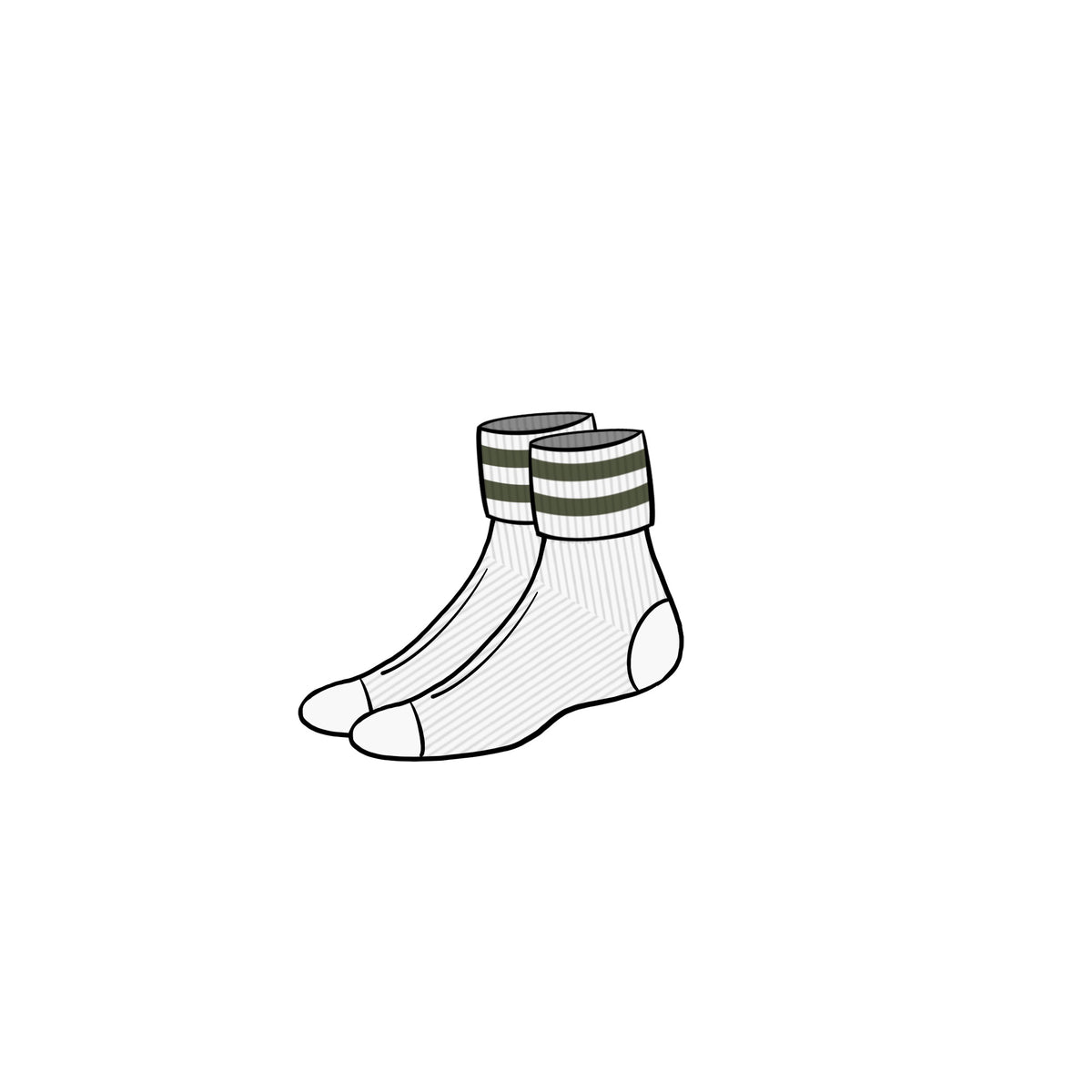 ANKLE SOCKS &lt;br&gt; OLIVE STRIPE