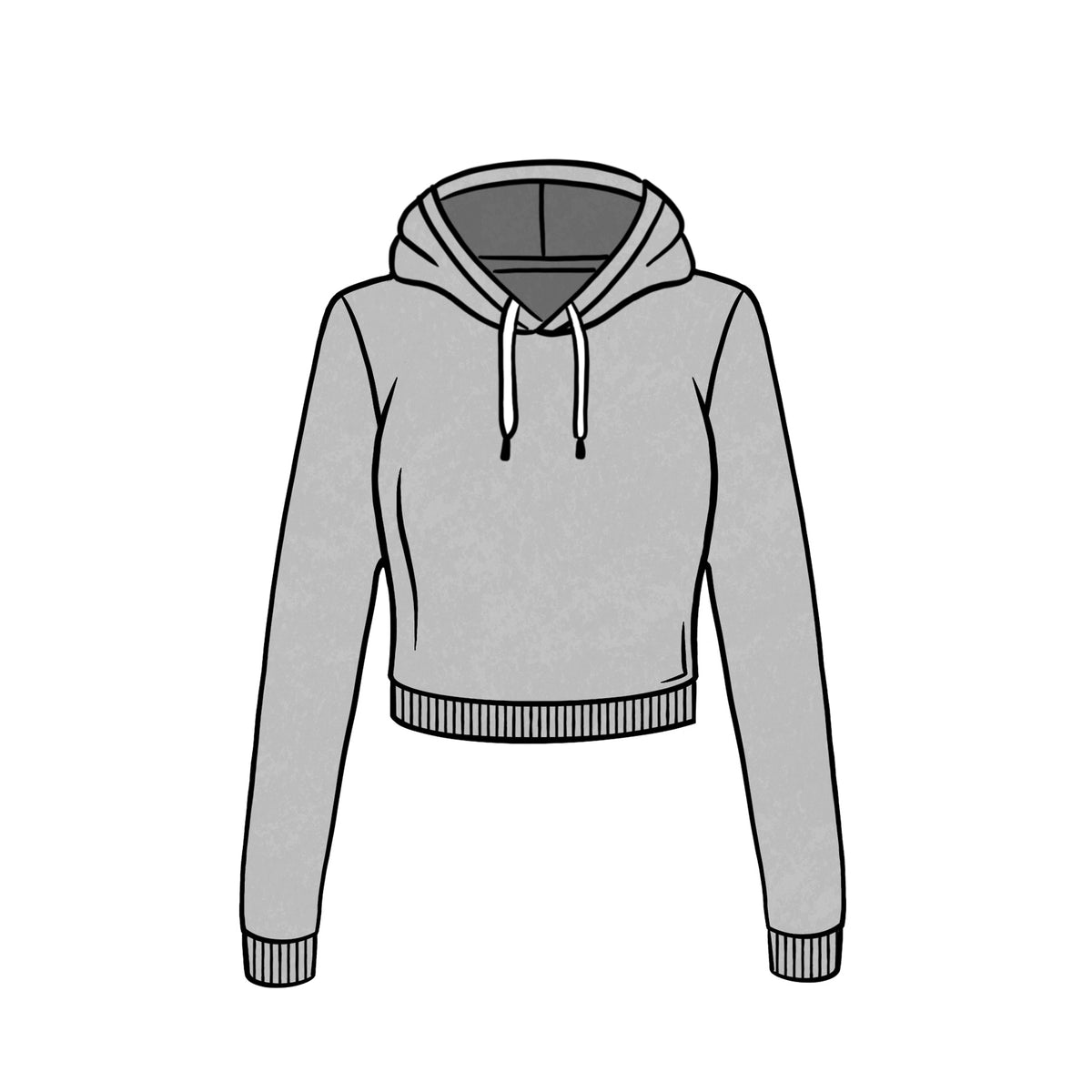 LIGHTWEIGHT CROPPED PULLOVER HOODIE &lt;br&gt; MARL GREY