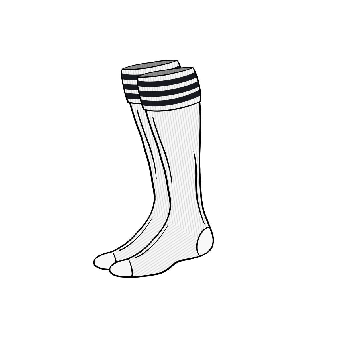 KNEE SOCKS &lt;br&gt; BLACK STRIPE