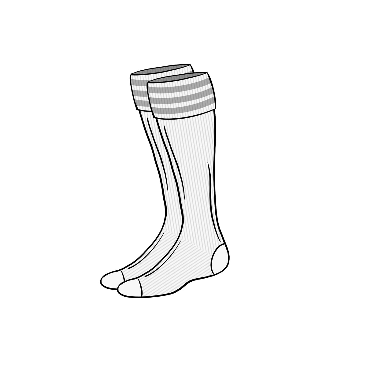 KNEE SOCKS &lt;br&gt; GREY STRIPE