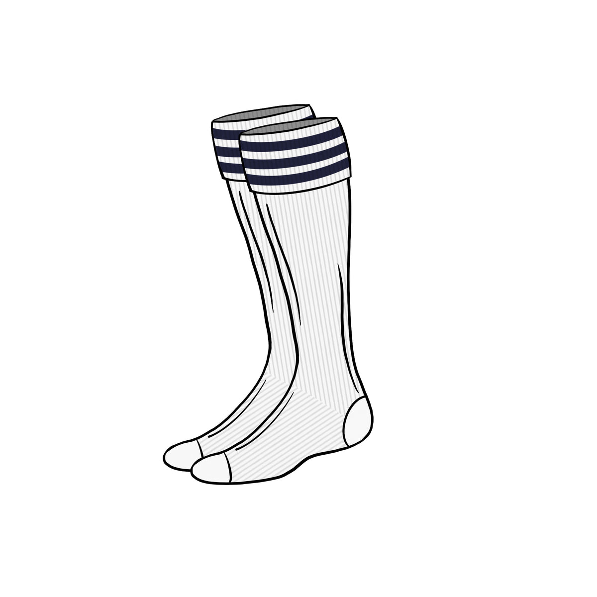 KNEE SOCKS &lt;br&gt; NAVY STRIPE