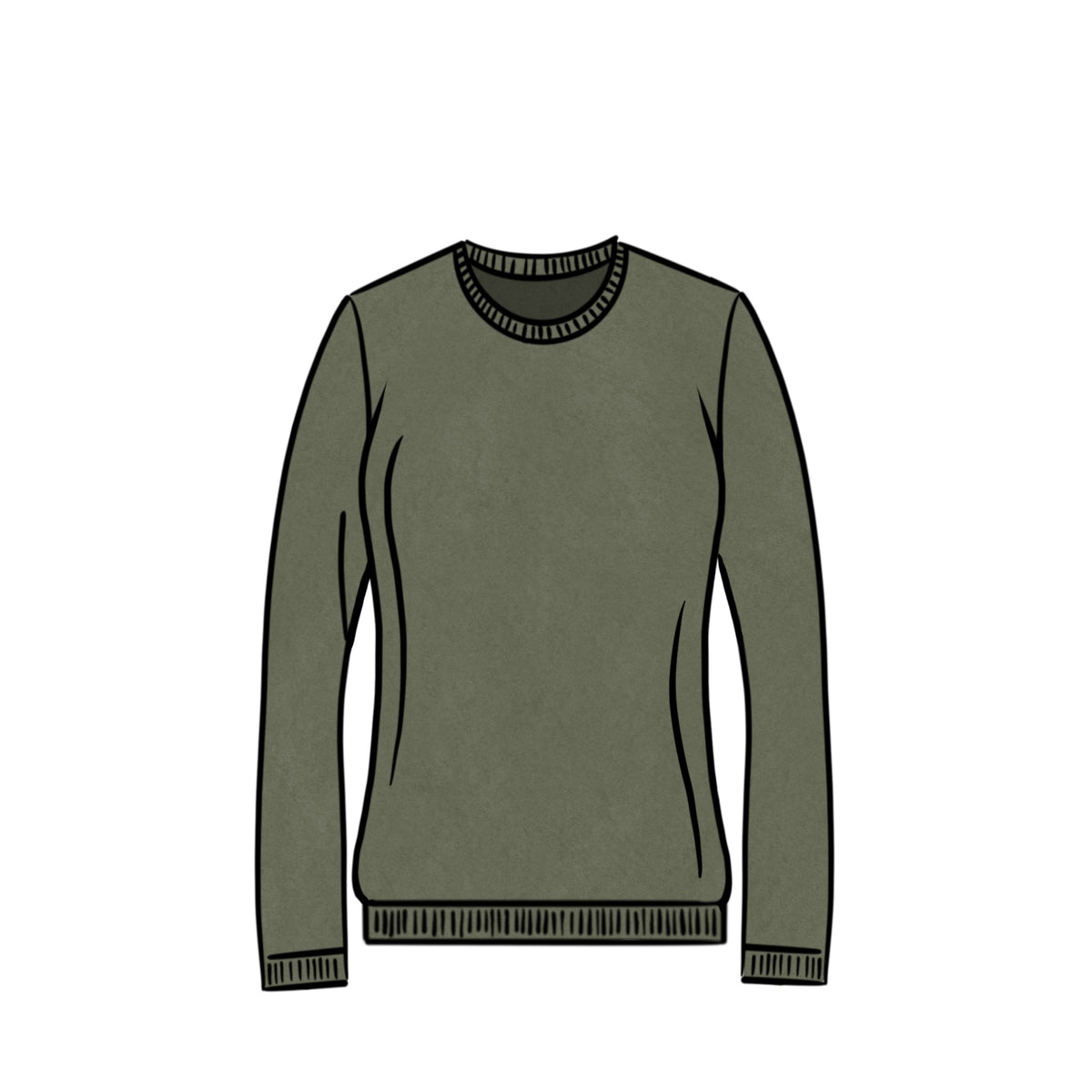 LIGHTWEIGHT CREWNECK &lt;br&gt; OLIVE