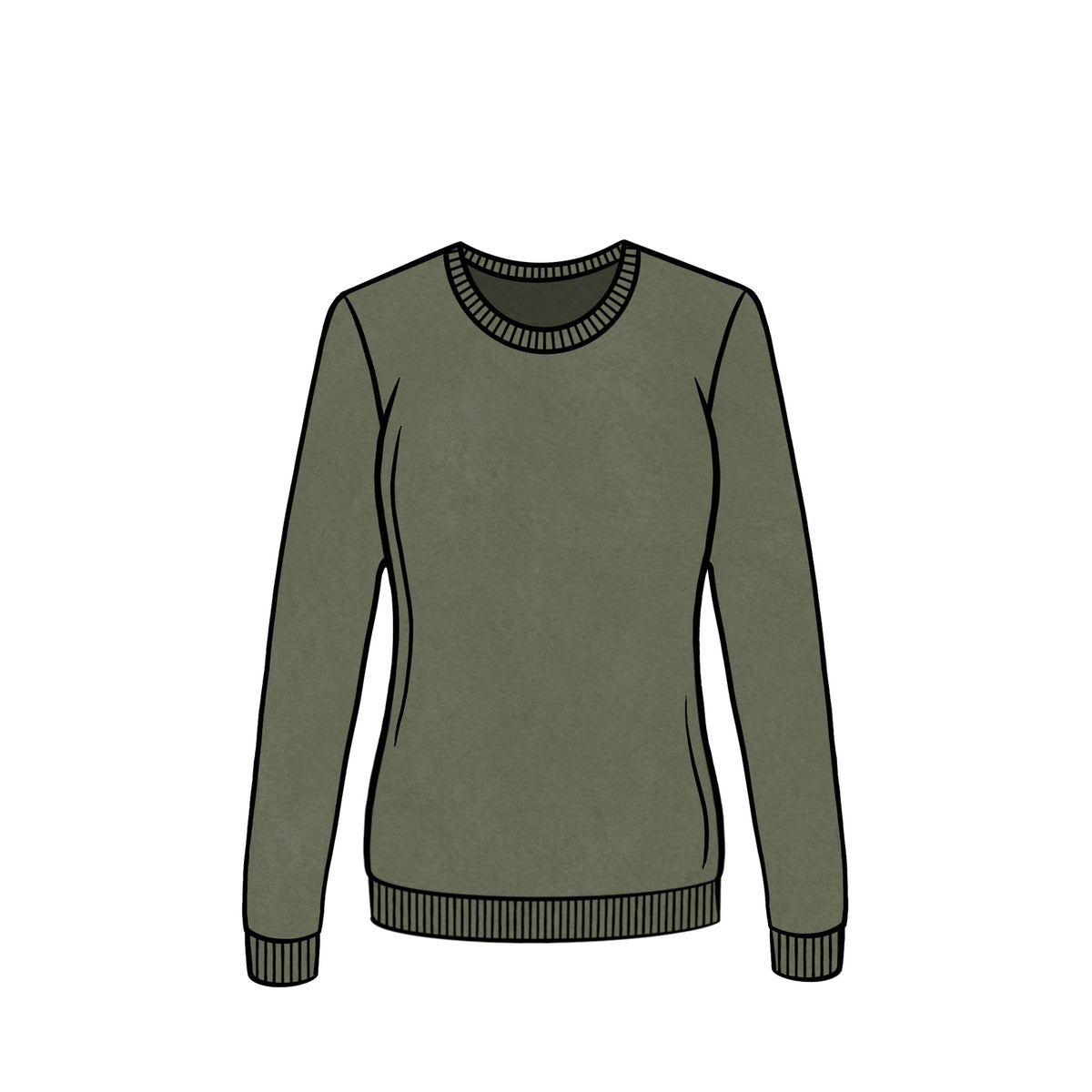 LIGHTWEIGHT CREWNECK &lt;br&gt; OLIVE