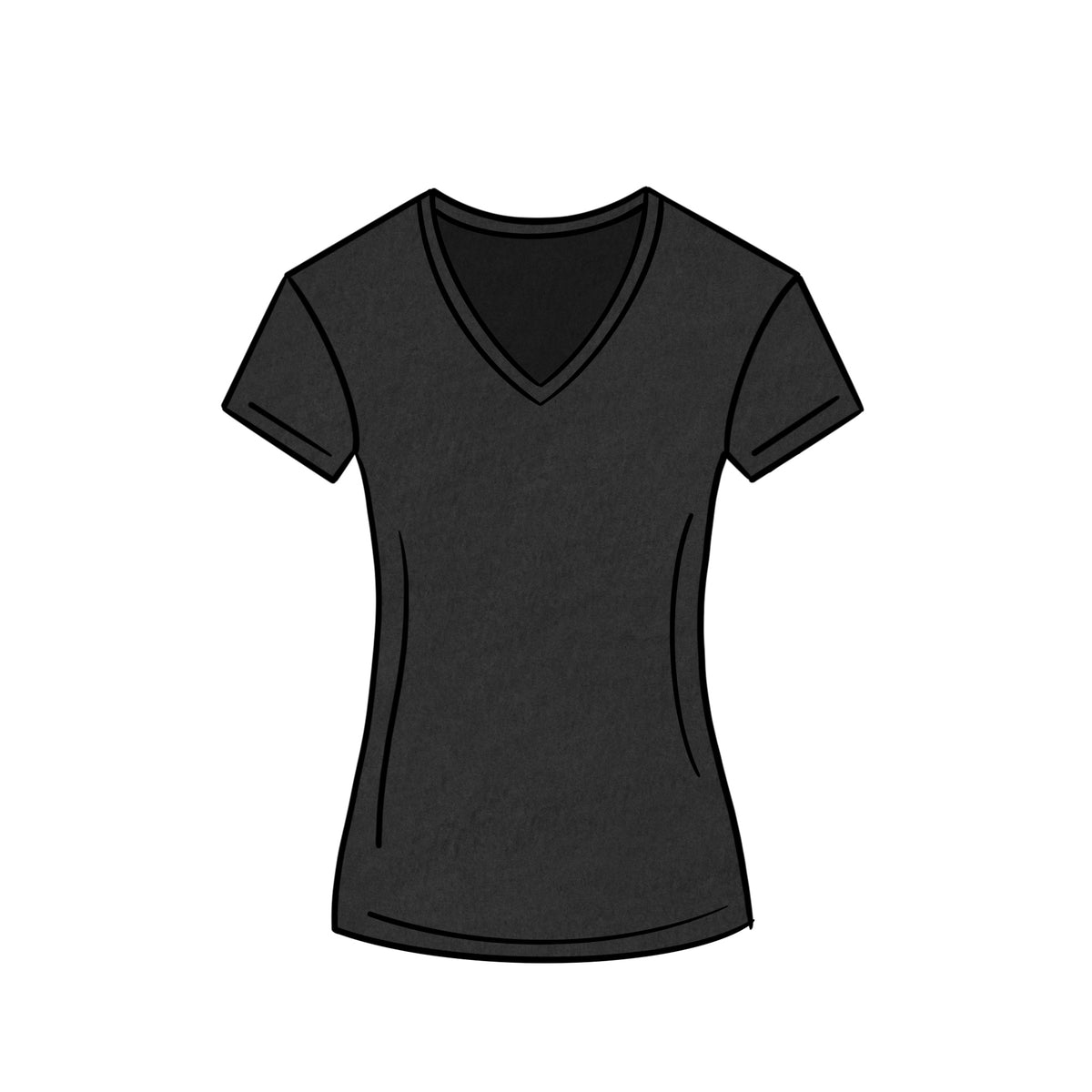 MIDWEIGHT V-NECK &lt;BR&gt; BLACK