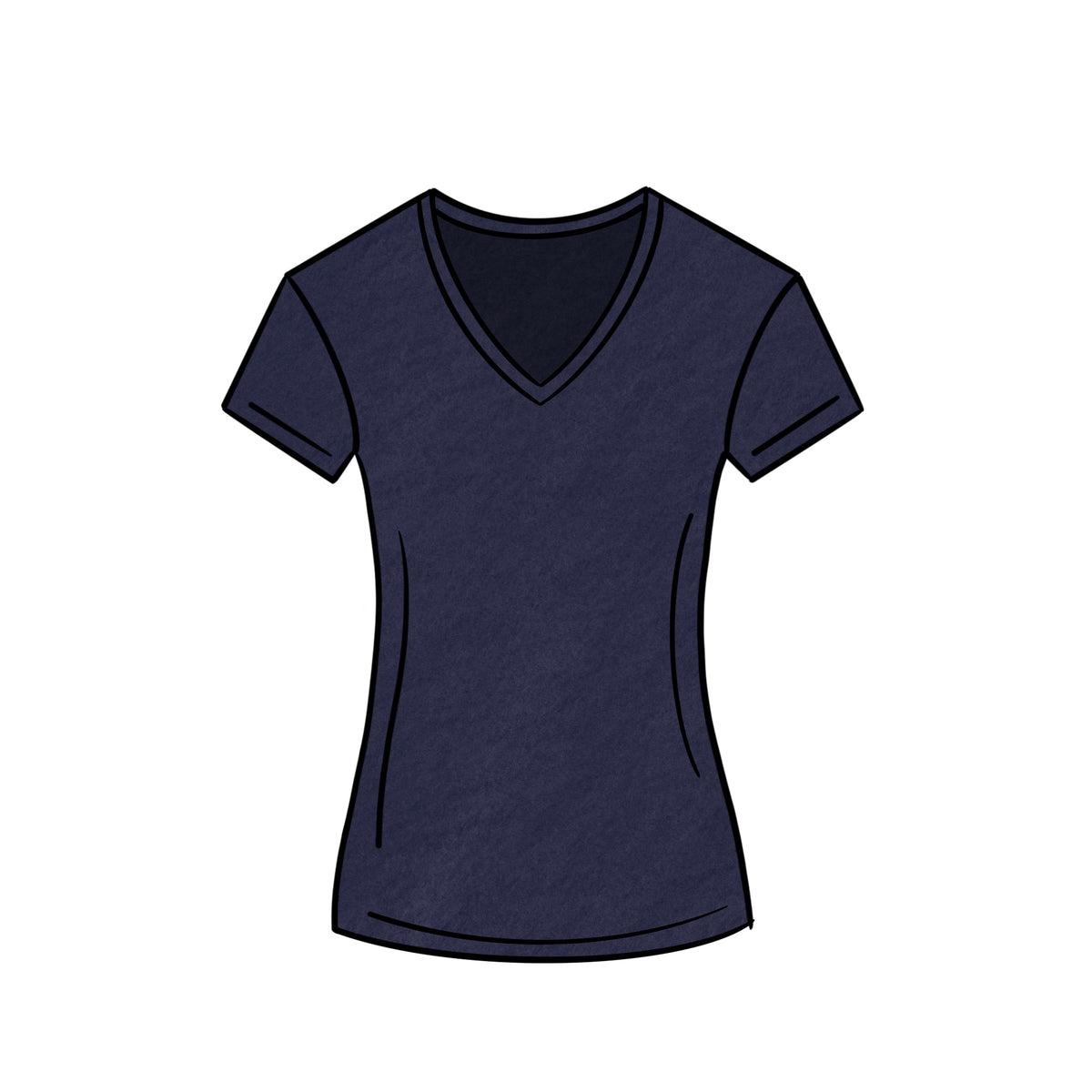 MIDWEIGHT V-NECK &lt;BR&gt; NAVY