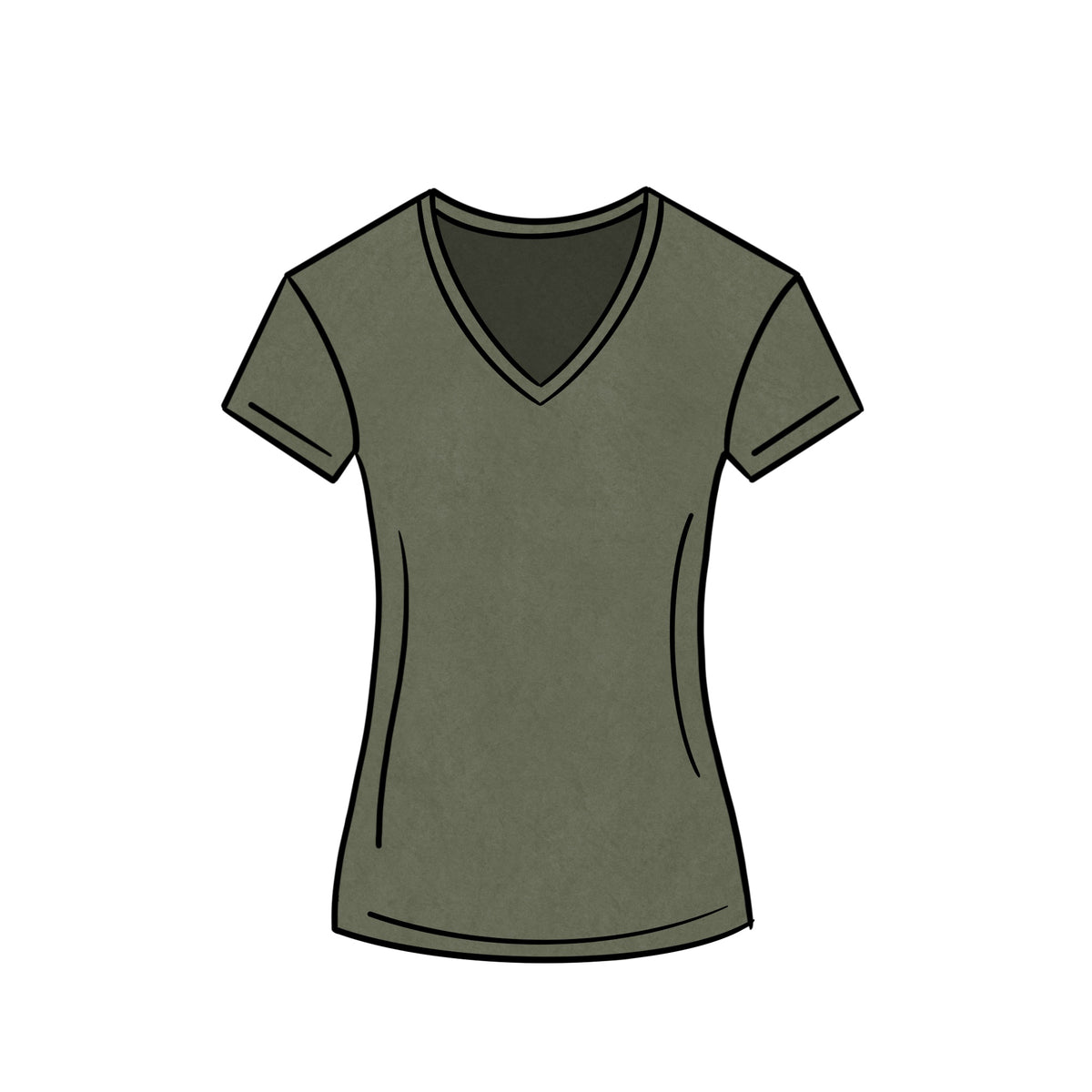 MIDWEIGHT V-NECK &lt;BR&gt; OLIVE