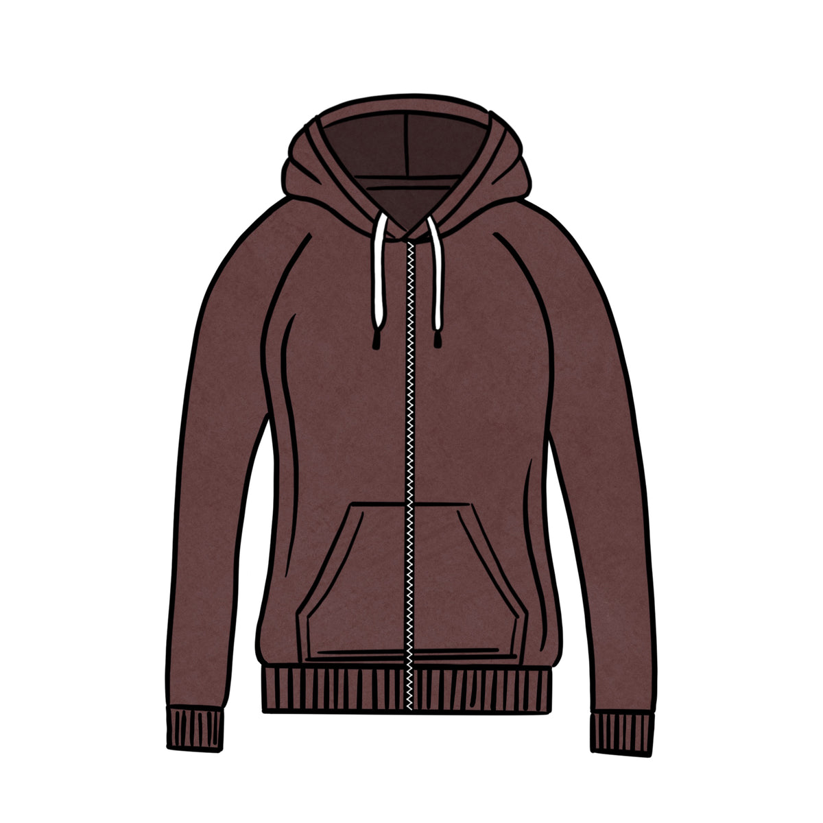 LIGHTWEIGHT ZIPPED HOODIE &lt;BR&gt; BURGANDY